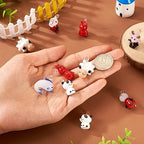 FASHEWELRY 12Pcs Animals Lampwork Glass Charms Cute Lampwork Penadants Cartoon Cattle Panda Rabbit Dolphin Sheep Charms for DIY Bracelet Jewelry Making - color: Animals Set