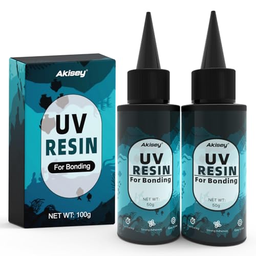 100g UV Resin for Bonding, Akisey UV Glue for Repairing Glass, Plastic, Resin Decoration, Fast Curing in Seconds Under UV Light (Not Included) - size: 101g