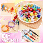 HUISUYTON 190 Pcs Beads for Pens Making, Included Rondelle Spacer Bead and 16/20mm Bubblegum Beads for Pen, Acrylic Bead for Jewelry Making, Bracelets, Beadable Pens - color: 190PCS Beads