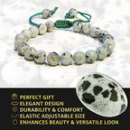 ANAYA AGATE Energy Protection Crystal Handmade Adjustable Bead Bracelet Perfect for Men, Women’s Christmas Gift - Gemstone Healing Stretch Bracelet Pulsera Para Hombre Mujer Stocking Stuffer - color: Kiwi Jasper