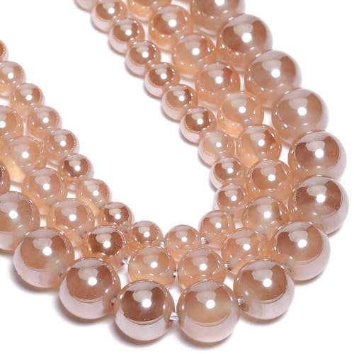 Stone Beads, 45pcs Brown Agate, 8mm Round Loose Beads for Jewelry Making, Bracelets, with Bag, String & Card - color: Brown Agate, size: 8mm