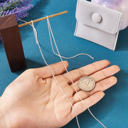 Elecrelive 3.28 Feet 925 Sterling Silver Cable Chains 1.5mm Thin Small Link Silver Necklace Permanent Jewelry Chain for Women Minimalist Necklace Bracelet Making - color: Sterling Silver,Cable Chain