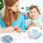 100pcs Cherry Blossom Beads, 5-Petal Gradient Acrylic Flower Beads, Mini Spacer Hair Accessories Halloween Christmas for Bracelets Earring Jewelry Making- Blue & Purple2 - color: Blue & Purple2