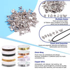 Glarks 1589Pcs Jewelry Making Kit, Jewelry Making Supplies Kit with Jewelry Making Tools, Jewelry Wires, Charms, Jewelry Findings for Jewelry Making, Repair and Beading - size: 1488pcs