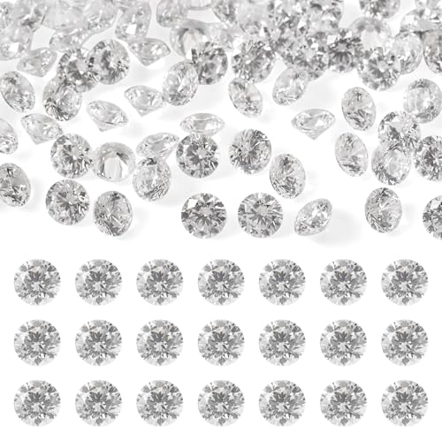 FASHEWELRY 150Pcs 2.5mm Cubic Zirconia Cabochons Tiny Rhinestone Clear Pointed Back Faceted Crystal Diamante Gems for Nail Art Craft Replacing Jewelry Grade AAA - color: Clear, size: 2.5mm