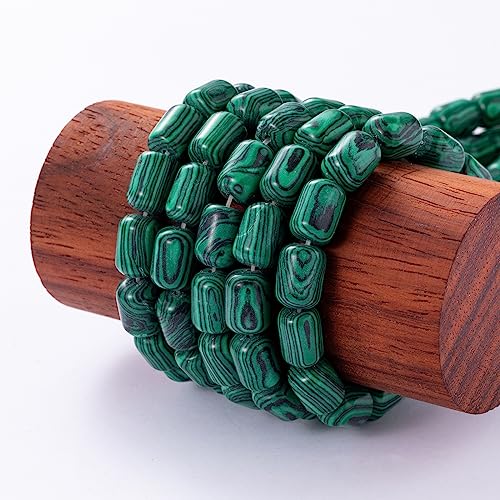 Natural Malachite Cylinder Tube Beads 10x14mm 38cm/str Loose Semi Gemstone Stone Beads for Making Bracelets Necklace - color: Malachite