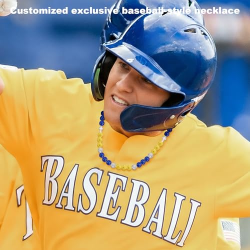 256Pcs 10mm Rhinestone Beads Kit 3 Colors, Round Sparkle Disco Ball Rhinestone Beads Set with Cross Charms and Accessories for DIY Baseball Necklaces Bracelets Earrings Jewelry Making - color: White, Deep Blue & Yellow