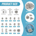 Craftdady 150pcs Antique Silver Tibetan Style Alloy Beads Rectangle Round Column Flat Round Column Leaf Oval Metal Spacer Beads Retro Craft Loose Bead 5.5-12 mm for DIY Bracelet Jewelry Making - color: Antique Silver 15 Style