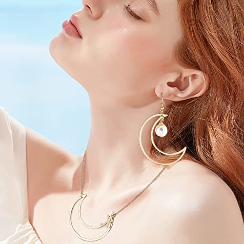 BENECREAT 10pcs Real 18K Gold Plated Moon Linking Rings Brass Hollow Frames Links Connector Charms for Bracelets Necklace Jewelry DIY Making, Festival Gift, 24.5x1mm - color: Moon