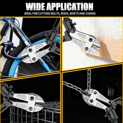 GRENPRO 18" Bolt Cutter, CRV Chrome Vanadium Steel Blade, Yellow & Black Non-Slip Handle for Cutting Chain, Wire, Screw, Rivet - style: 18" Bolt Cutter
