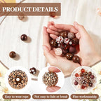 Ferreve 20 Pcs Chunky Bubblegum Beads 20mm Focal Pen Large Rhinestone Pearl Beads for DIY Beadable Pen School Jewelry Making Keychain Craft Making(Brown) - color: Brown