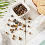 Beadthoven 52pcs Cross Stone Beads 8mm Tiger Eye Beads Natural Stone Gemstone Beads Loose Round Cross Spacers Easter Mini Bead Crucifix Beads for Bracelets Necklace Jewelry Making DIY - color: Tiger Eye