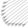 Wholesale 12 PCS Stainless Steel Flat Cable Chain Link Necklace Chains Bulk for Jewelry Making (20 Inch(2MM)) - color: Stainless Steel, size: 20 Inch-0.079 Inch