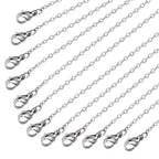 Wholesale 12 PCS Stainless Steel Flat Cable Chain Link Necklace Chains Bulk for Jewelry Making (20 Inch(2MM)) - color: Stainless Steel, size: 20 Inch-0.079 Inch