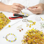 TOAOB 1000pcs Briolette Crystals Glass Beads 4mm 6mm 8mm Rondelle Faceted Spacer Beads Yellow Loose Beads for Bracelets Necklace Earrings Jewelry Making - color: Yellow