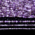 2mm 180pcs Natural Amethyst Stone Beads, Songxi Small Faceted Round Loose Gemstone for Jewelry Making, DIY Art and Craft, Bracelet Necklace (1 Strand) - color: Amethyst, size: 1.9-2.4mm