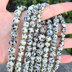 90pcs Adabele Natural Dalmatian Jasper Healing Gemstone 4mm (0.16 inch) Small Round Beads Gem Stone Spacer for Craft Jewelry Making GF17-4 - color: Dalmatian Jasper, size: 4mm (90pcs/1 Strand)
