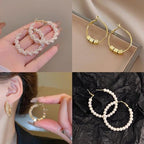 96PCS Hoop Earrings Finding, Round Hypoallergenic Earring Hoops, Stainless Steel Open Beading Hoop, for Women's Jewelry Making, DIY Earrings Crafts, 6 Sizes