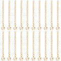 Beebeecraft 1 Box 20Pcs Bracelet Extender Chains Jewelry End Chain Real 18K Gold Plated Brass Craft Flower Charm 5.6cm Cable Chain for Jewelry Making Necklaces Bracelets Supplies DIY Crafts - color: Gold-stripe Flower