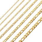 Monily Figaro Chain Necklace Stainless Steel 24K Gold Plated Chains for Men Women Jewelry Gift - color: 24K Gold-Plated, size: 20 Inches