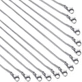 12 Pack Necklace Chains 18 Inches Stainless Steel Snake Chain Necklace with Lobster Clasps for DIY Jewelry Making, 1.2 mm - size: 18 Inches