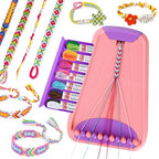 Rdfmy Friendship Bracelet Making Kit for Girls, Arts and Crafts Bracelets String Maker Kit for Kids Ages 8-12 Christmas Birthday Gifts Pink with Purple - color: Pink