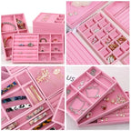 12Pcs Velvet Stackable Jewelry Trays, Jewelry Drawer Organizer, Large Removable Display Jewelry Tray, Necklace Bracelet Storage Box for Earring, Ring, Brooch, Watch (Pink) - color: Pink