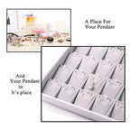 Oirlv Velvet Stackable Jewelry Trays Pendant Display Organizer Storage Tray (24 Grids Pendant) - size: 24 Grids Pendant