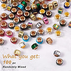 Cheriswelry 100pcs Faceted Rondelle Glass European Beads Crystal Large Hole Loose Spacer Beads 5mm Hole Slide Charms fit Snake Chains Braided for DIY Bracelet Necklace Jewelry Making - color: Faceted-Rondelle