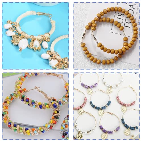 60Pcs Round Hoop Earring Findings Stainless Steel Earrings Beading Making Open Beading Hoop for Jewelry Making DIY Crafts Art Creation (40mm) - color: 40mm
