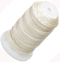 Simply Silk Beading Thread Cord Size F Ecru 0.013 Inch 0.34mm Spool 140 Yards for Stringing Weaving Knotting