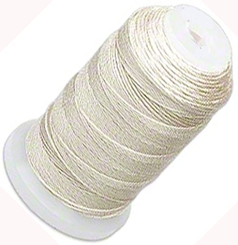 Simply Silk Beading Thread Cord Size F Ecru 0.013 Inch 0.34mm Spool 140 Yards for Stringing Weaving Knotting