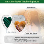 SOULMEET Personalized Silver Locket Necklace That Holds Pictures Photo Keep Someone Near to You, Memorial Custom Lockets Necklaces Letters Engraving for His Her - color: N3-Malachite sunflower-Black, style: Locket+Custom Photo+Engraved