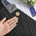 SUNNYCLUE 12 PACK 18 Inch/ 0.45m 1mm Silver Snake Chain Necklaces Bulk Stainless Steel Necklace Making Chain Metal Lobster Claw Clasps Cable Chains for Jewelry Making Supplies Women Adult Diy Craft - color: Silver