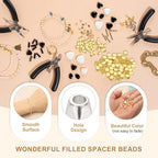 PATIKIL 3x8mm Filled Spacer Beads, 50Pcs Metal Smooth Faceted Tube Tiny Loose Beads for Bracelet Jewelry Making Necklace DIY, Silver - color: Silver, size: 3x8mm