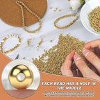 18K 400pcs 4mm Gold Filled Beads for Bracelets Seamless Small Gold Spacer Beads Non Tarnish for Jewelry Making Necklaces Earring Pendant Smooth for DIY Craft Making - size: 4MM-400PCS