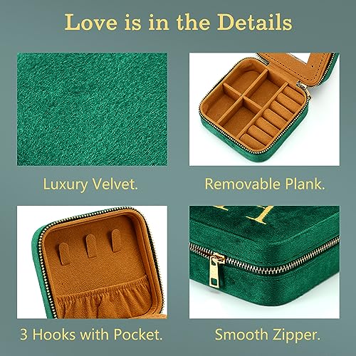 Parima Gifts for Her - Birthday & Valentine's Gifts, Personalized Jewelry Box - Travel Case with Letter H, Green - size: H