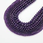 100Pcs Natural Stone Beads 6mm Amethyst Round Gemstone Loose Beads with Elastic Bracelet String for Bracelets Necklace Jewelry Making - color: Amethyst, size: 6mm