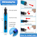 Resin Polishing Tools Kit,Electric Resin Drill Kit,Rotary Pen & Deburring Tool 3D Printing for Keychain Making,Jewelry Art,Resin Duberring, Drilling,Polishing,Engraving,DIY