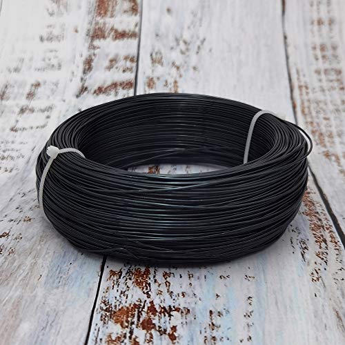 INSPIRELLE 18 Gauge 377 Feet Black Aluminum Craft Wire Bendable Metal Wire for Jewelry Craft Making - color: Black, size: 18 Guage (1.0mm)