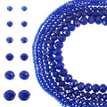 6 Strands Faceted Crystal Glass Beads Strands 3/4/6/8mm Rondelle Electroplate Glass Loose Spacer Beads Pearl Luster Plated for DIY Bracelet Necklace Jewelry Making, Blue - color: 2/3/4/6/8mm-Blue