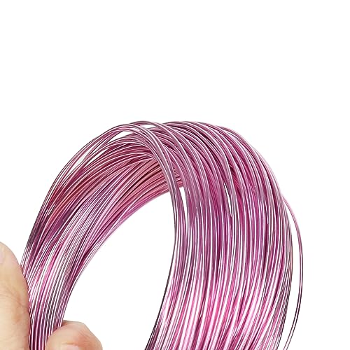 18 Gauge Aluminum Craft Wire, 165 Feet 1mm Bendable Metal Wire for Jewelry, Sculpting, Modeling, Wreaths, Floral Making, Beading, Wire Wrapping (Light Pink) - color: Light Pink