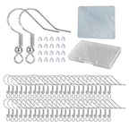 Hypoallergenic Fish Hooks Earrings - 120 PCS/60 Pairs White Gold Plated Ear Wires Fish Hooks for Jewelry Making, Jewelry Findings Parts with 120 PCS Rubber Earring Backs Stopper for DIY Earrings - color: Regular White Gold