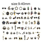 30pcs Mixed Enamel Charms Pendants for Jewelry Making Bulk lot Necklace Earrings Bracelet Craft Findings - color: Black