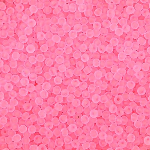 Dark Pink Pony Beads, Small Crafts Beads Glass Seed Beads for Craft, 2mm Colorful Loose Seed Beads for Bracelet Key Chain DIY Projects, and Hair Decor, (2 Pack) - color: Dark Pink