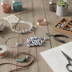 Large Hole Beads for Jewelry Making-100pcs 14mm European Rondelle Spacer Beads,Big Hole Craft for Bracelets(White) - color: White