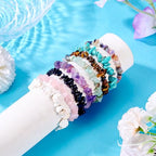Elecrelive Glass Round Beaded Bracelet Set Clay Beaded Bracelets Stretch Bracelets - color: 8 Colors