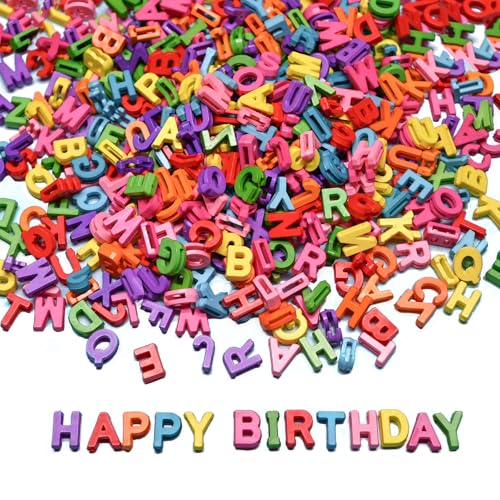 700+ Pieces 9x12mm Big Large Alphabet Letter Beads A-Z Mixed Plastic Shape Loose Beads for Jewelry Making Bracelets Necklaces Key Chains (Classic Solid Colors) - color: Classic Mixed Colors, size: 700 Pieces
