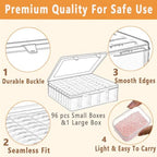 Bead Storage Containers, 92 Clear Plastic Bead Organizer Box With Hinged Lid,Bracelet Making DIY Jewelry Craft Nails, Bracelets, Jewelry, Diamonds, Clay Beads, Screws,1.7x1.38x0.8Inch - color: 2 pack 92pcs(1.7x1.38x0.8Inch)