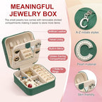PATIKIL Travel Jewelry Case,C Initial Small Travel Jewelry Box Organizer Rings Earrings Storage Case Personalized Gifts for Women Girls Birthday Christmas Bridesmaid Gifts,Dark Green - style: C